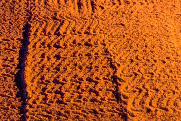 夕焼けの砂の上のリブのデザイン