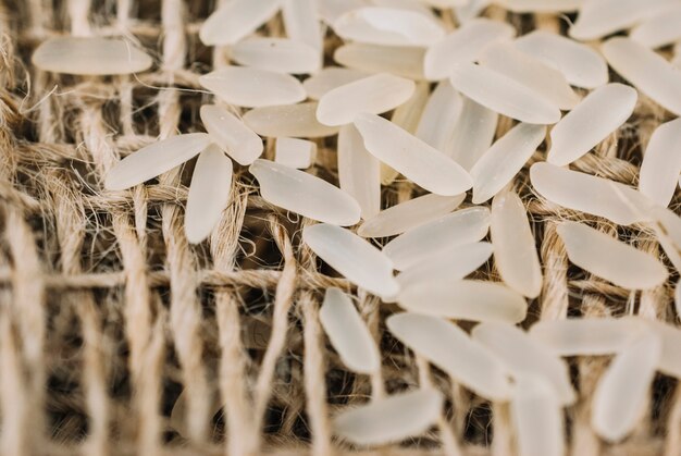 Rice on linen fabric