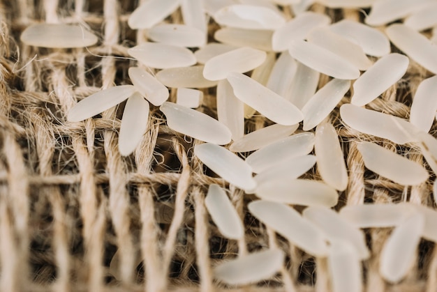 Rice on linen fabric