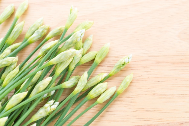 Rice plant on a wooden table