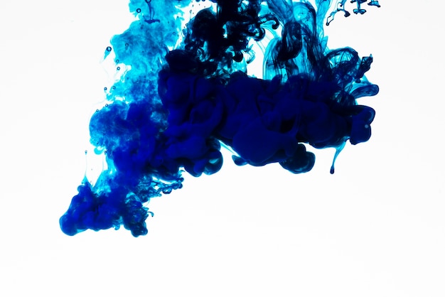 Rich blue colored ink droplet