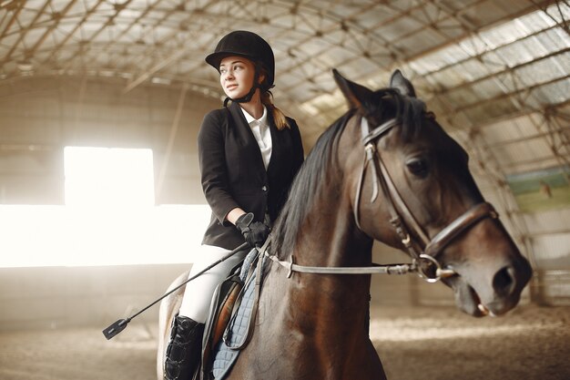 Rider trains with the horse