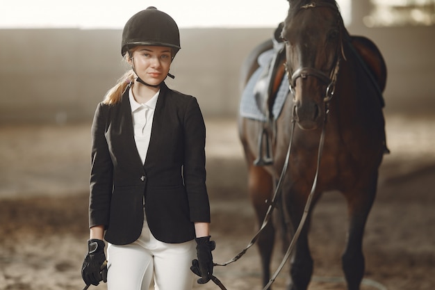 Rider trains with the horse