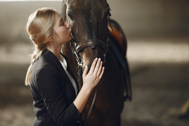 Rider trains with the horse