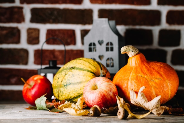 Free photo ripe autumnal vegetables in arrangement