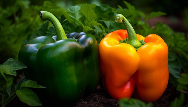 Ripe bell peppers offer healthy gourmet refreshment generated by AI