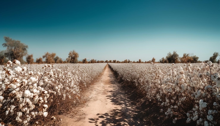 Free Photo ripe cotton plants in a rural meadow generated by ai