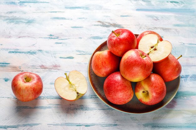 Ripe delicious organic red apples.