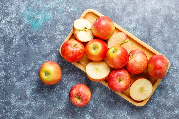 Ripe delicious organic red apples.