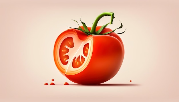 Free photo ripe red tomato close up generative ai