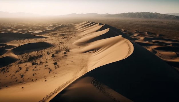 Foto gratuita dune di sabbia increspate nel calore arido dell'africa generato dall'intelligenza artificiale