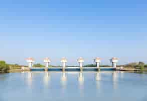 Free photo river dam for irrigation and flood control in thailand