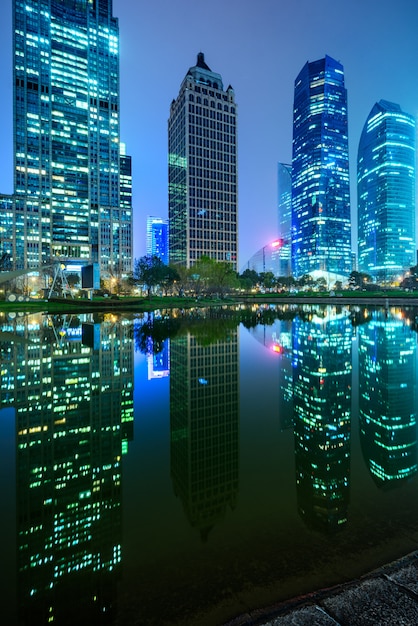 River And Modern Buildings