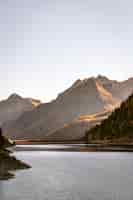 Free photo river and mountain range