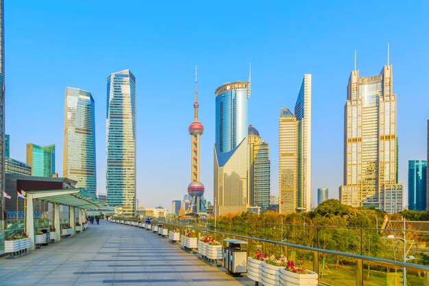 river skyscraper attraction water urban pudong