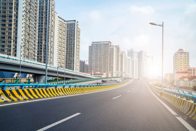 road and city view