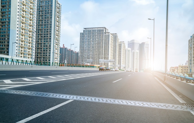 road and city view