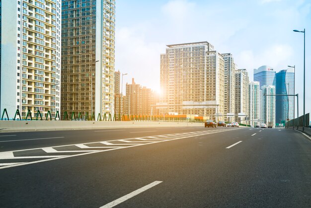 road and city view