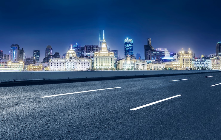Free Photo road and the city