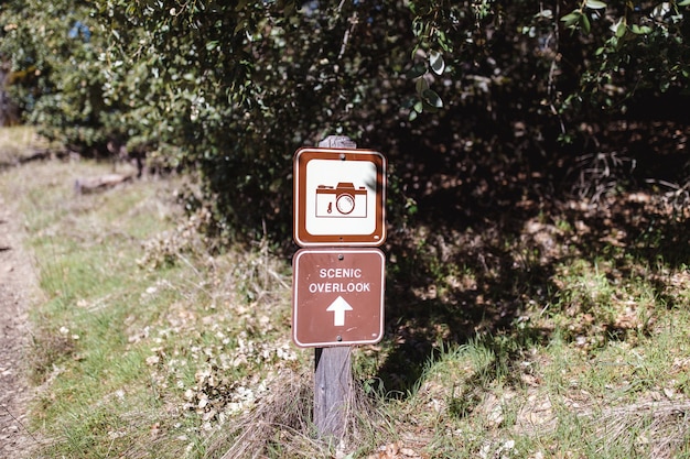 Road sign scenic overlook