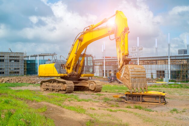 road signs molecules factories road construction excavators engineering