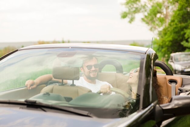 Road trip concept with young couple