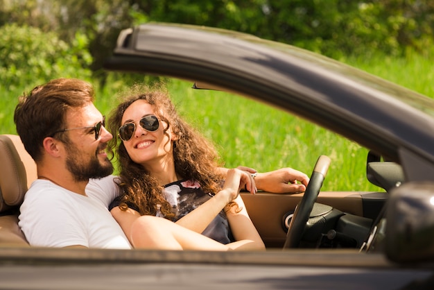 Road trip concept with young couple