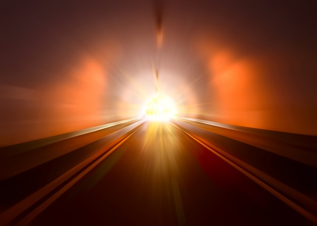 road tunnel, night illuminated