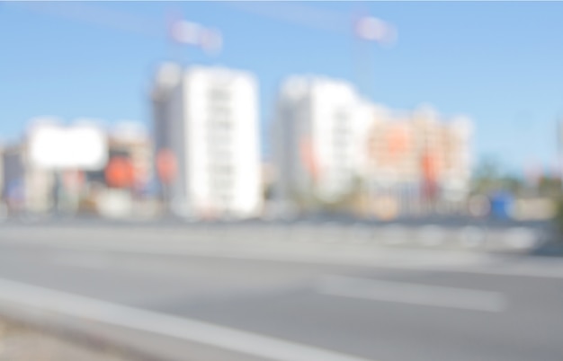 Road with unfocused buildings