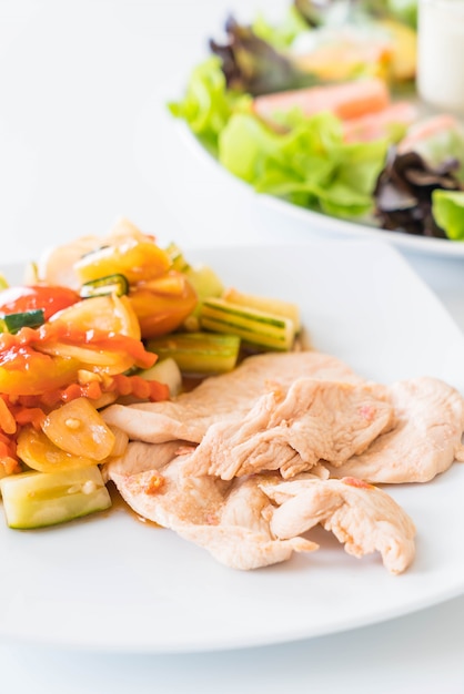 Roast Chicken with Mixed Vegetable Sour and Sweet Stir-Fry