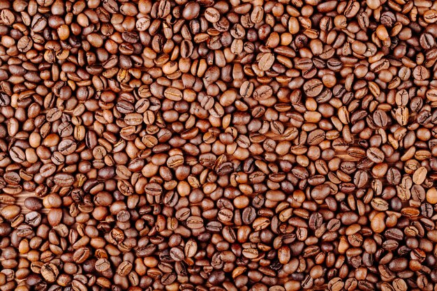 Roasted coffee beans top view