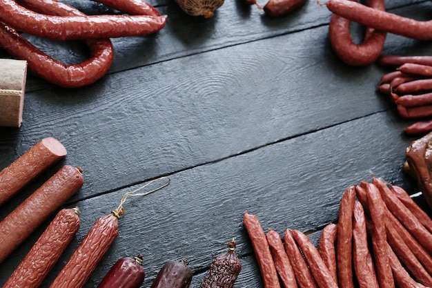 Free photo roasted sausages