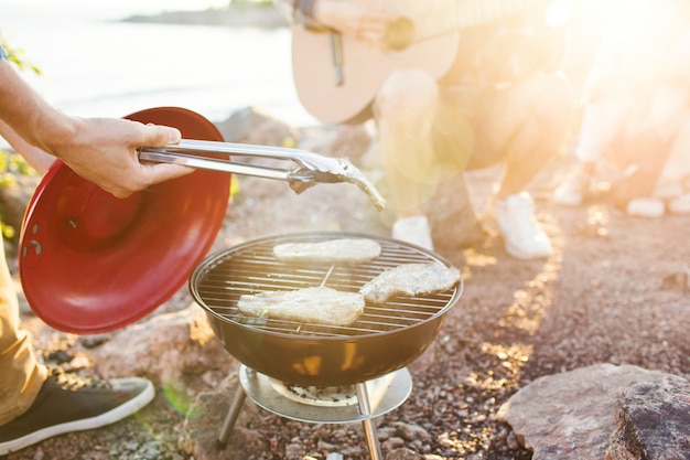 Free photo roasting meat