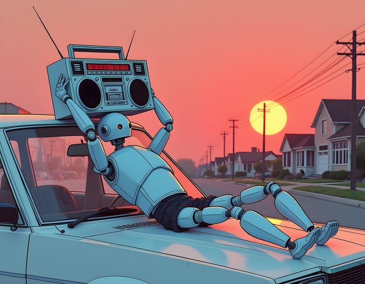 Free Photo robot  in the 90s