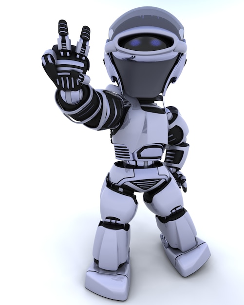  robot doing the peace sign