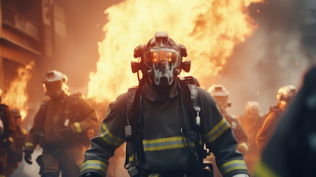 Free photo robot performing fireman work instead of humans