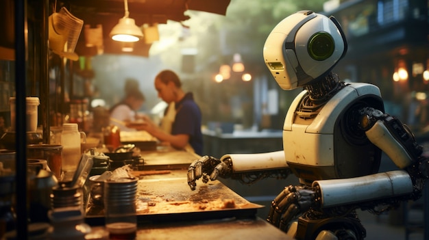 Robot performing human job