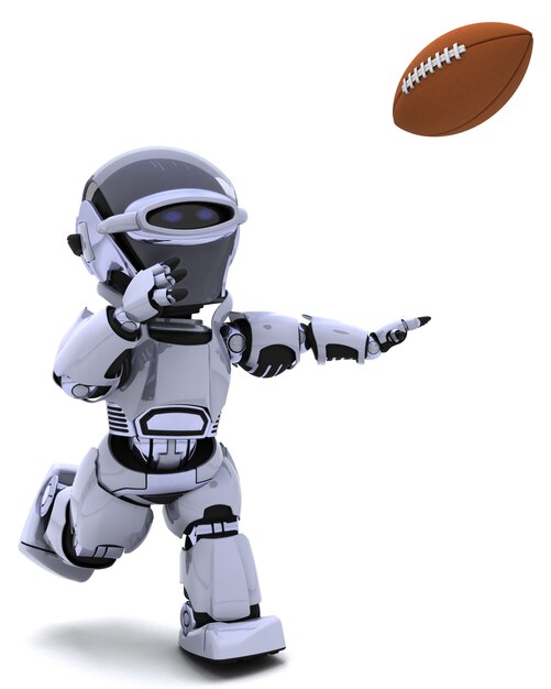 미식 축구를 재생하는 로봇