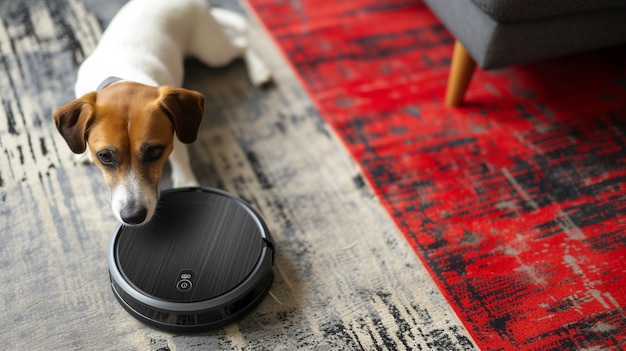 Robot vacuum cleaning floor