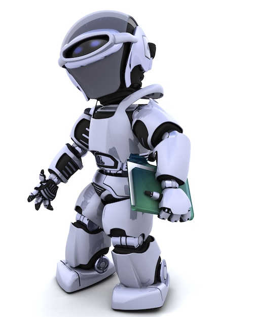 Robot with documents and folder