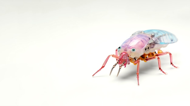 Free photo robotic insect in studio with copy space