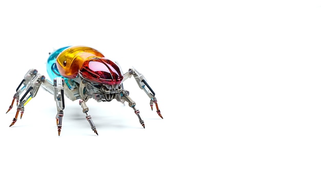 Free photo robotic insect in studio with copy space