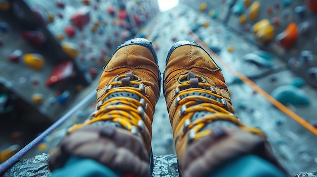 Foto gratuita la palestra di arrampicata su roccia raggiunge nuovi altezze nel settore del fitness avventuroso