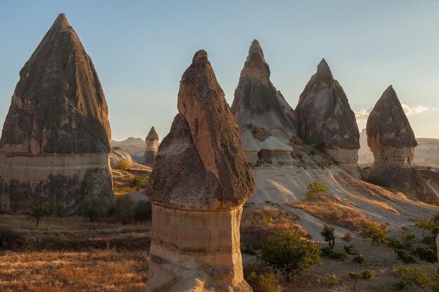 Rock formations in Goreme National Park in Turkey