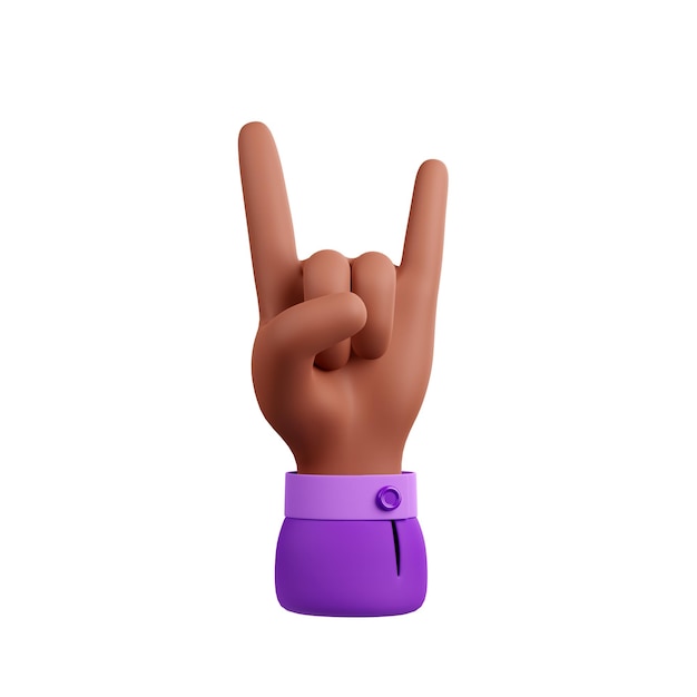 Free photo rock hand gesture 3d icon of metal music