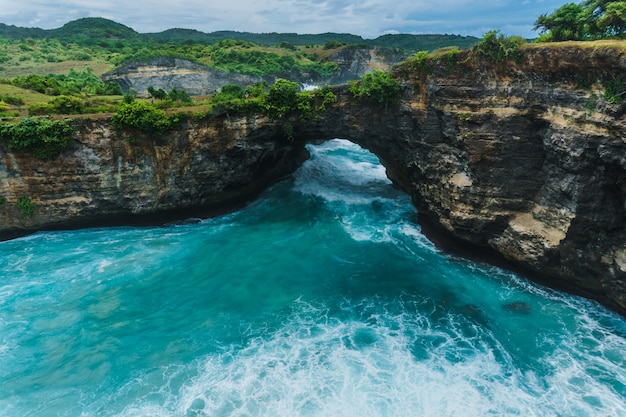 Free photo rock ocean landscape