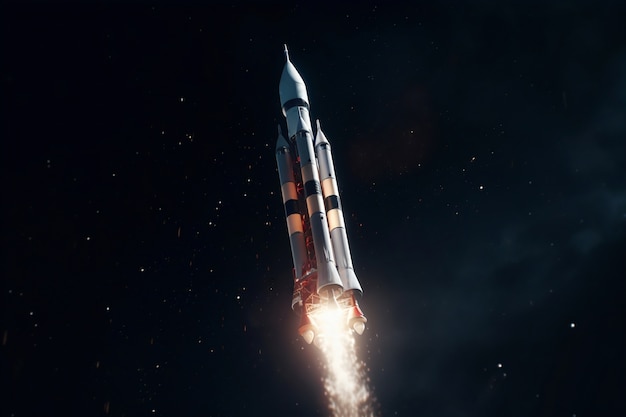 宇宙を飛んでロケット