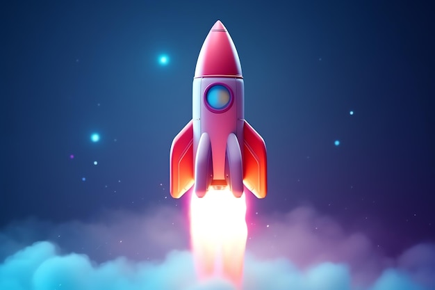 Free photo rocket taking off boost symbol ai generated image