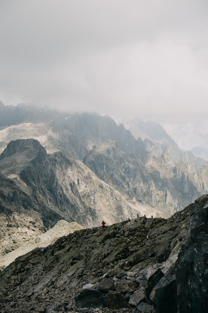 Rocky mountains and a person standing on it