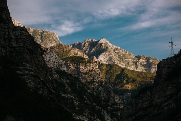 Rocky mountains under the sunlight in Mostar, Bosnia and Herzegovina